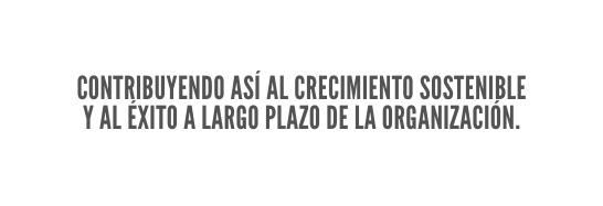 contribuyendo así al crecimiento sostenible y al éxito a largo plazo de la organización